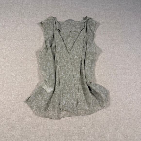 WOMEN'S FLOWY TOP SAGE GREEN H&M BOHO MEDIUM - Picture 5 of 6